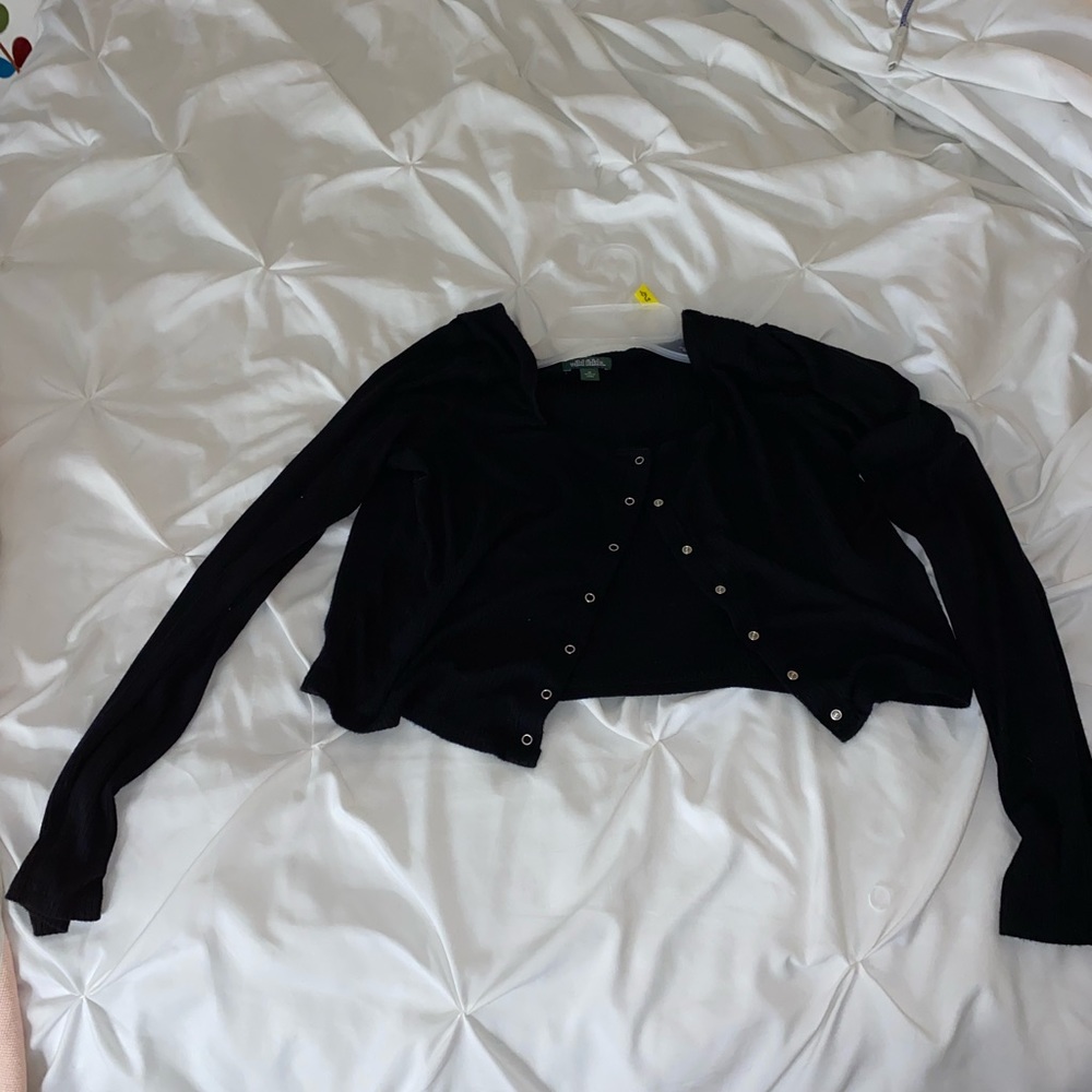 Black low neck crop top